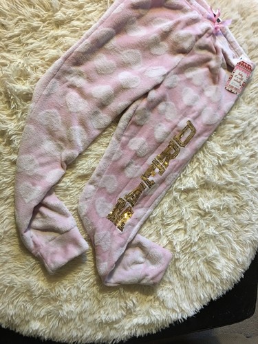 Pink Hearts Valentine’s Day Fleece Pajama Pants Bling Dream Valentine Lounge XL - Picture 2 of 12