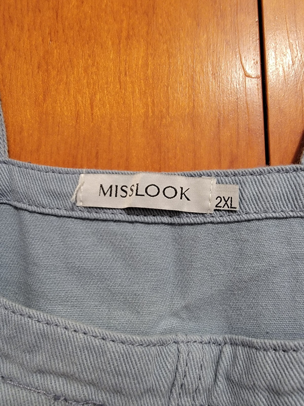 Misslook Overalls Size 2XL Light Blue Denim Bibs Floral Adjustable 31" sz 12 eBay