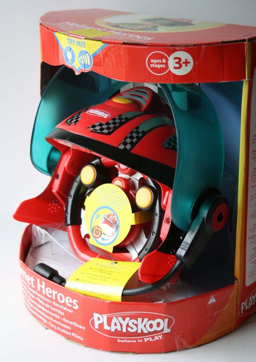 PLAYSKOOL 2008 HELMET HEROES RACE CAR DRIVER MICROPHONE AMPLIFIES