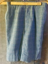Vintage Brooks Brothers Ladies Wool Short Pants Grey Tweed - Blue Plaid Winter