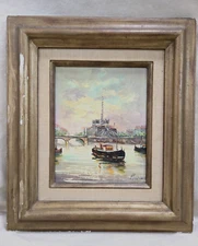 Vintage MCM Oil Painting Impressionist Original Signed Perino Mid Century Paris