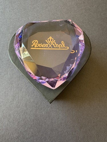ROSENTHAL HEART-LILAC CRYSTAL PAPERWEIGHTS - Picture 2 of 16