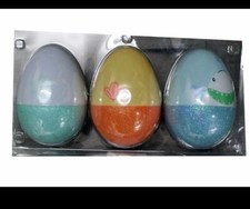Spritz Large Plastic Glitter Refillable Fashion Easter Eggs 3 Count