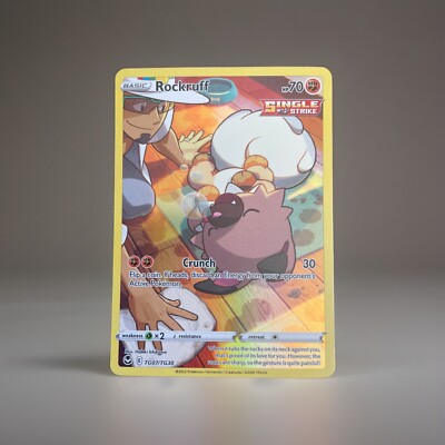 Rockruff TG07/TG30 Silver Tempest Trainer Gallery Full Art Illustration Holo