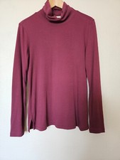 Peruvian Connection Classic T-Neck Medium Malbec Purple Turtleneck Pima Cotton