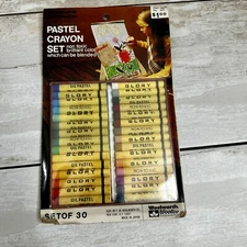 Vtg NOS Glory Crayon Oil Pastel Sticks Set of 30 Japan Art Supplies Blendable