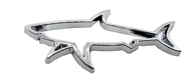 3D Auto Metall Aufkleber Sticker Hai Shark Motorrad Silber