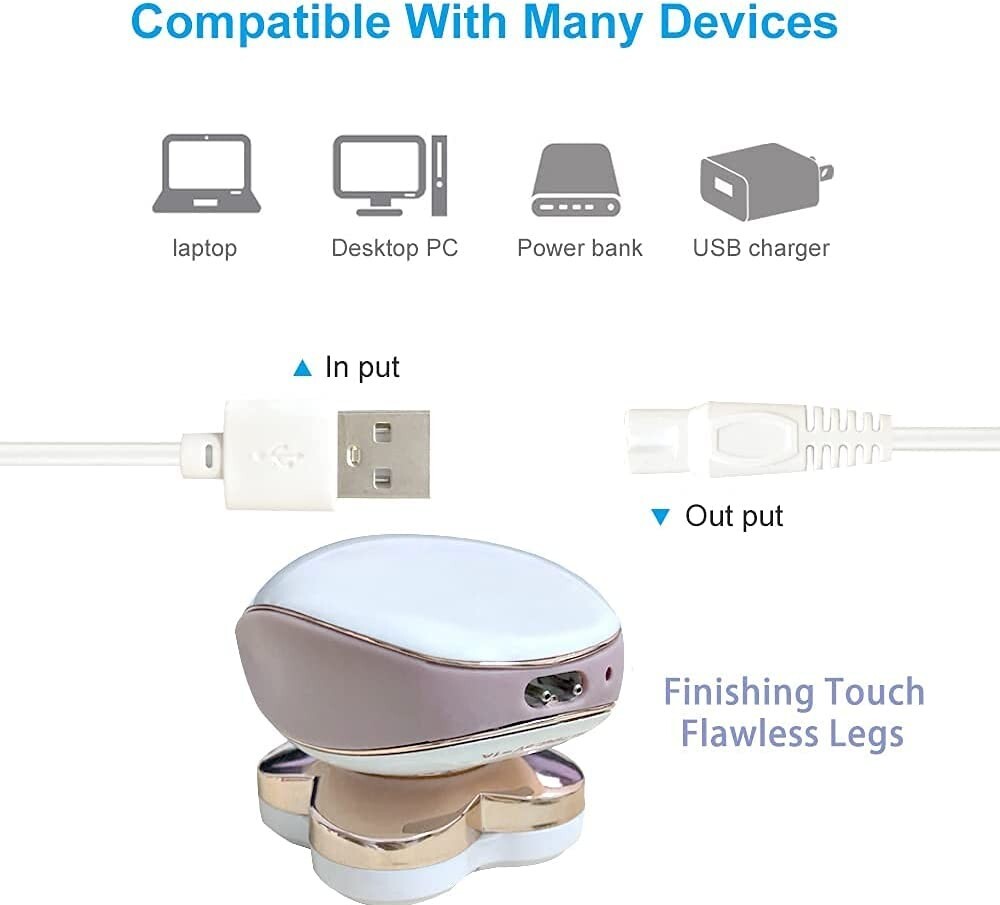 Charger  Cable Cord For Finishing Touch Flawless Legs Hair Remover Razor Shaver