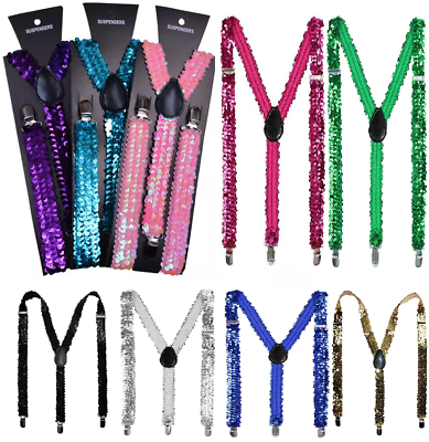 Braces Rainbow Shimmer Material Costume Accessories Unisex Braces Rainbow Shimmer Material Costume Accessories Unisex