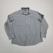Arrow Shirt Mens Large Gray Button Up Wrinkle Free Slim Fit Stylish