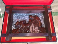 Antique Shunga Ukiyoe Sculpture Figure with box EDO Very Rare JAPANESE ORIGINAL