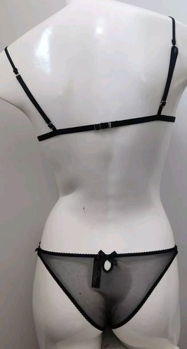 Victoria's Secret Sexy Little Things Black Mesh Lace Trim Lingerie Bodysuit! S/P - Picture 3 of 5