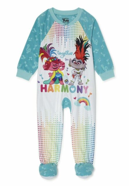 Toddler Girl Size 4T Trolls Footed Blanket Sleeper Pajamas PJ’s Sleepwear Poppy