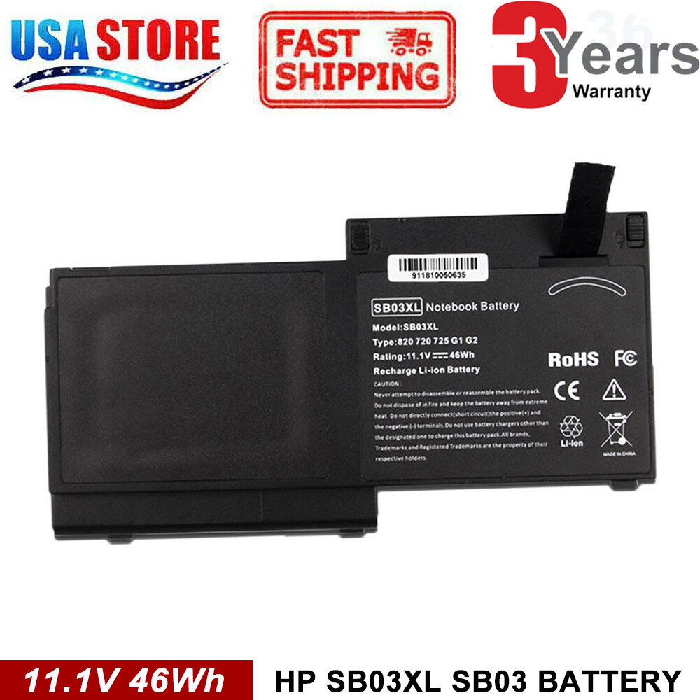 46Wh SB03XL Batterie pour HP EliteBook 820 825 G1 G2 720 725 G1 G2 SB03046XL-PL 716725-171