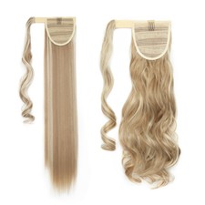 Extensiones de cabello NATURAL cola de caballo con clip rubio rizado cola de caballo como cabello humano