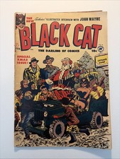 Black Cat #27 February 1951 Special Christmas Issue Cover. John Wayne Interview