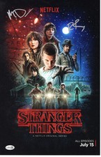 Matt Duffer & Ross Duffer signed 11x17 Poster Brothers Stranger Things JSA