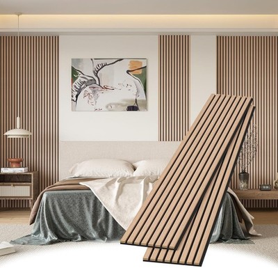 Oak Wood Slat Wall Panel 2 Pack 8ft Acoustic