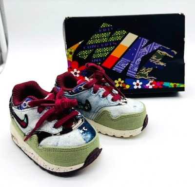 Nike Air Max 1 TD x Concepts Mellow Denim Patchwork Sneakers DR2363-400 Size 4C