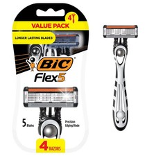 BIC Flex 5 Mens Disposable 5-Blade Razors, 4 ...