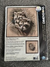 Dimensions Counted Cross Stitch Kit - Two Raccoon Cubs 35253 🦝 RARE