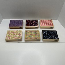 Darice Scrappy Cat Large Background Wood Rubber Stamp Lot Of 6 Different Designs