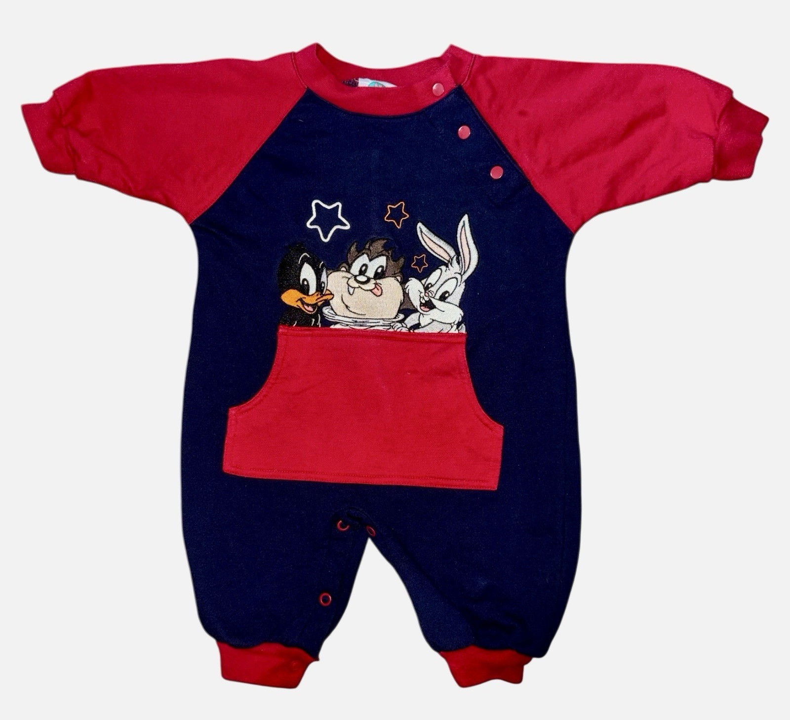 Vintage 1999 Baby Looney Tunes 9 M Romper/Jumpsuit Bugs Bunny Taz Daffy Duck