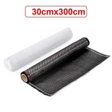 11.8''x118'' Real Carbon Fiber Fabric Cloth Roll 3k 200gsm 2x2 Twill Weave Black