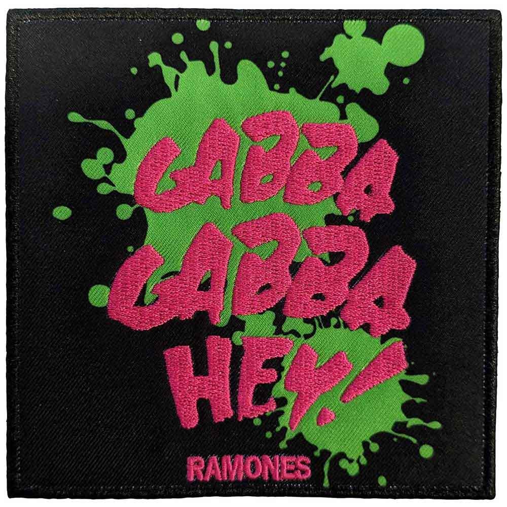 Ramones Standard Woven Patch: Gabba Gabba, Hey OFFICIAL NEW