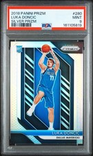 2018 PANINI PRIZM SILVER PRIZM #280 LUKA DONCIC ROOKIE RC PSA 9