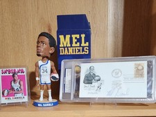 Lot 🏀  Mel Daniels PSA Auto Signed FDC, Topps RC & Indiana Pacers Bobblehead