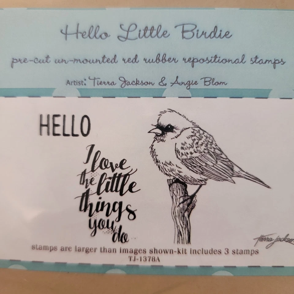 Unity Stamp Co. HELLO LITTLE BIRDIE #TJ-1378A Rubber Stamps Set of 3 NEW - Image 2 of 4