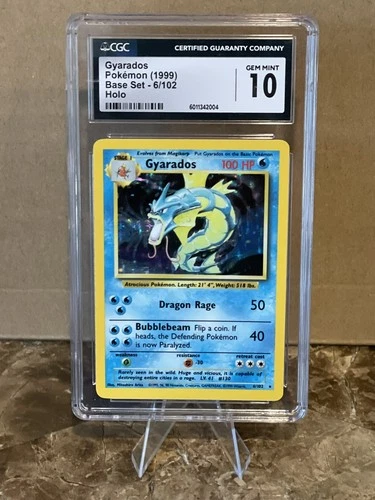 Pokemon Gyarados 6/102 Holo Base Set 1999 CGC 10 *HOLO STAR in front of  mouth*