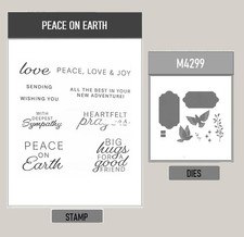PEACE ON EARTH Stamp and Metal Cutting Dies for DIY Handmade Cards Scrapbook