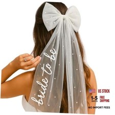 Bride to Be Veil for Bachelorette Party, Bridal Shower, Wedding Morning, White