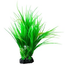 Saim 15inch Aquarium Plastic Plants Decorations,Green 15 inches, Green
