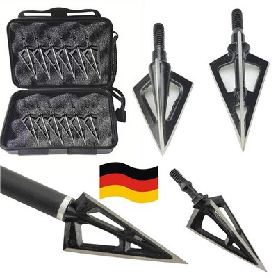 12X Pfeilspitzen Jagdspitze Box Klingen Bogensport 100Grain Bogenschießen Jagd