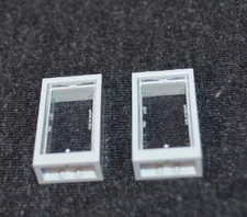 (2) 1x2x3 Light Gray Window - Clear Glass Bricks - NEW Lego Building House Parts