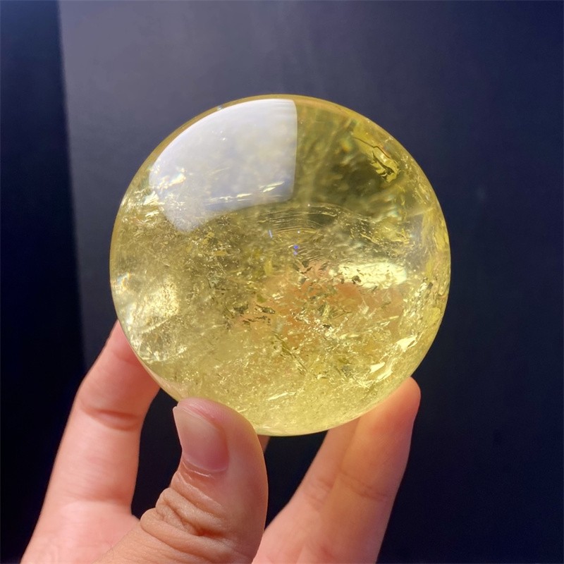 62mm Natural Citrine Quartz Crystal Ball for Reiki Healing and Home Decor
