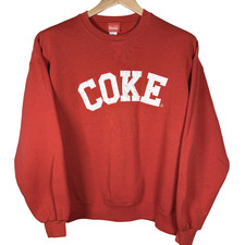Vintage Coca-Cola Coke Red Crewneck 90  s Sweatshirt Men  s XL Pullover USA Made