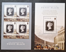 Montserrat: 2015 175th Anniv Penny Black; pair unmounted mint miniature sheets