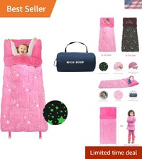 Kids Sleeping Bag for Girls Boys, Large Kids Sleeping Bag with Pillow, Glow...