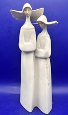 Lladro 4611 Nuns Vintage Porcelain Figurine in White Gloss (Retired)