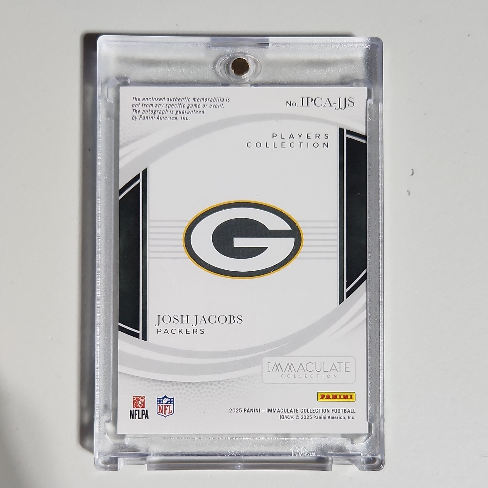 Panini 2025 Immaculate Players Collection Josh Jacobs Auto Patch /99 IPCA-JJS view 2