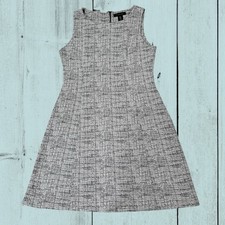 Tahari Sleeveless Sheath Dress Women’s 12 Black White Textured Knit Pockets