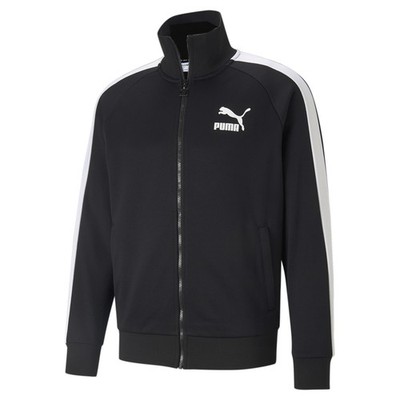 PUMA Iconic T7 Full Zip Track Jacket Mens Black Casual Athletic Outerwear 530094