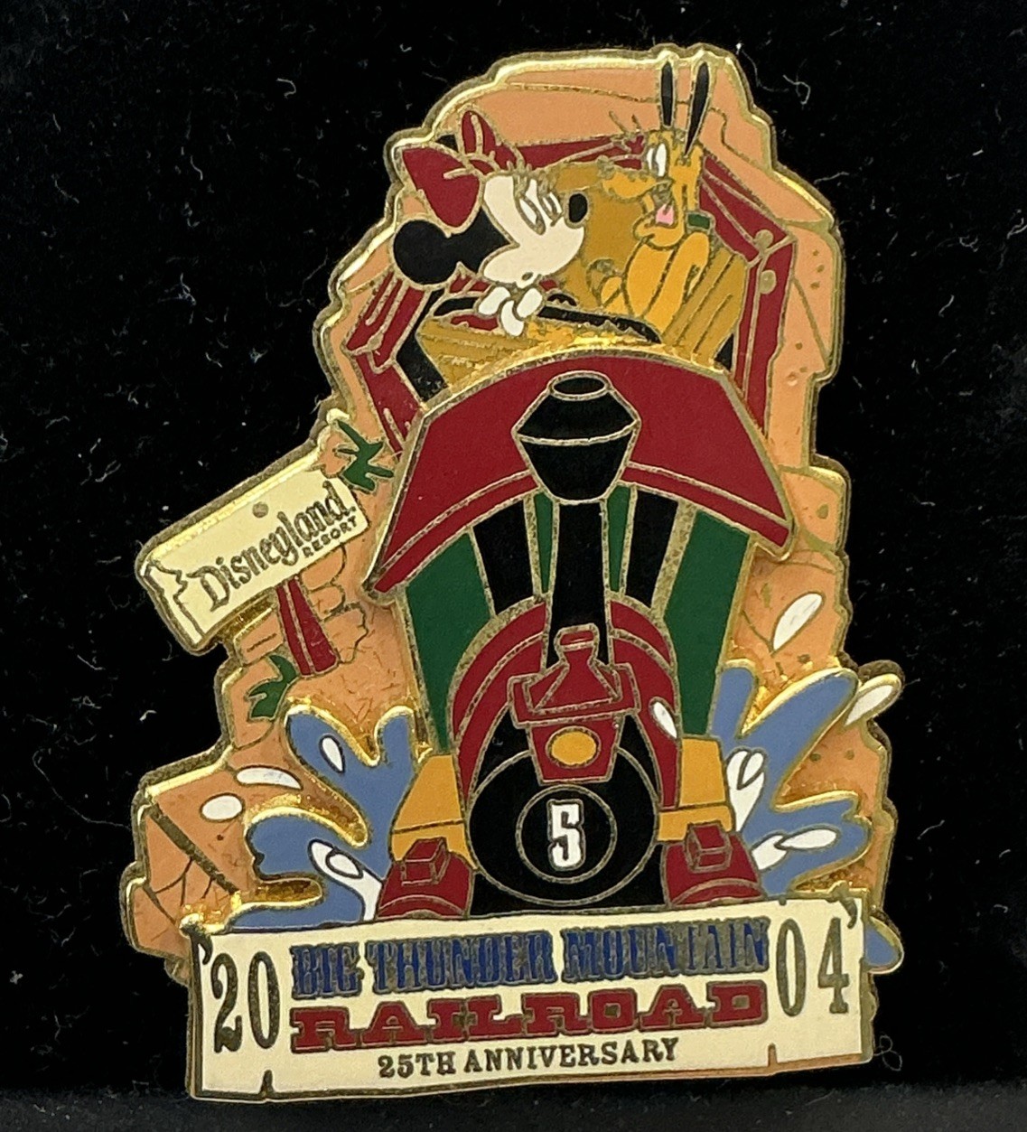 Disney Big Thunder Mountain Railroad 25th Anniversary Minnie & Pluto Pin 35531