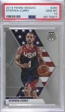 2019-20 Panini Mosaic USA Basketball Stephen Curry #260 PSA 10 GEM MT 02v3