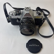 Asahi Pentax MX SLR Siver 28mm Camera with SMC Pentax-M 49mm f/1.7 Lens w/Strap