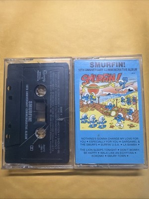 THE SMURFS - SMURFIN! 10TH ANNIVERSARY COMMEMORATIVE ALBUM 1989 Rare